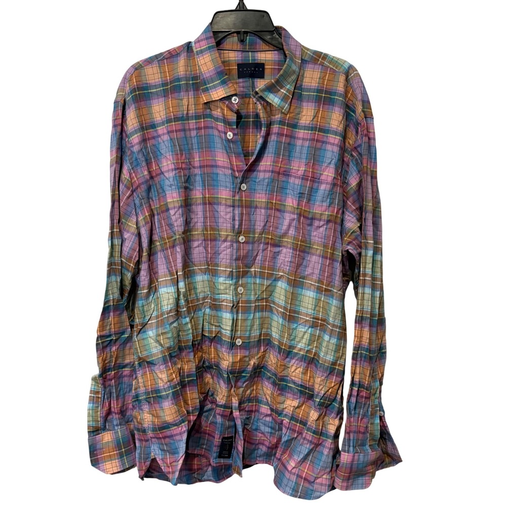 Calder Carmel Mens Limited Edition 1/200 Plaid Cotton Button Down Shirt XL Multi